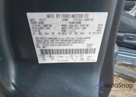 2011 Ford Escape Xlt z USA, uszkodzony, nr VIN 1FMCU9DG2BKB88035